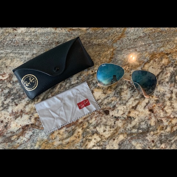 Ray-bans Gradient+Gold with Blue Tinted Lens